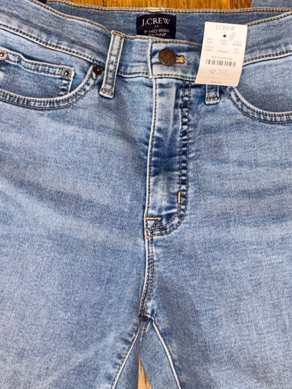 J. Crew Mid-rise Petite Skinny Jeans in Light Blue Wash